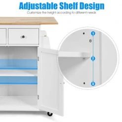 31 1/2 in. W Small Rolling Kitchen Cart Island with Wood Countertop, Kitchen Cart Trolley on Wheels, White by ANGELES HOME -Sorbus Sales Store white angeles home kitchen carts m65 8hw692wh 1f 1000