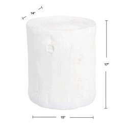 15 in. x 14 in. x 17 in. Round Wood White Arbor Log Table by FirsTime & Co. -Sorbus Sales Store white firstime co end side tables 70229 1f 1000