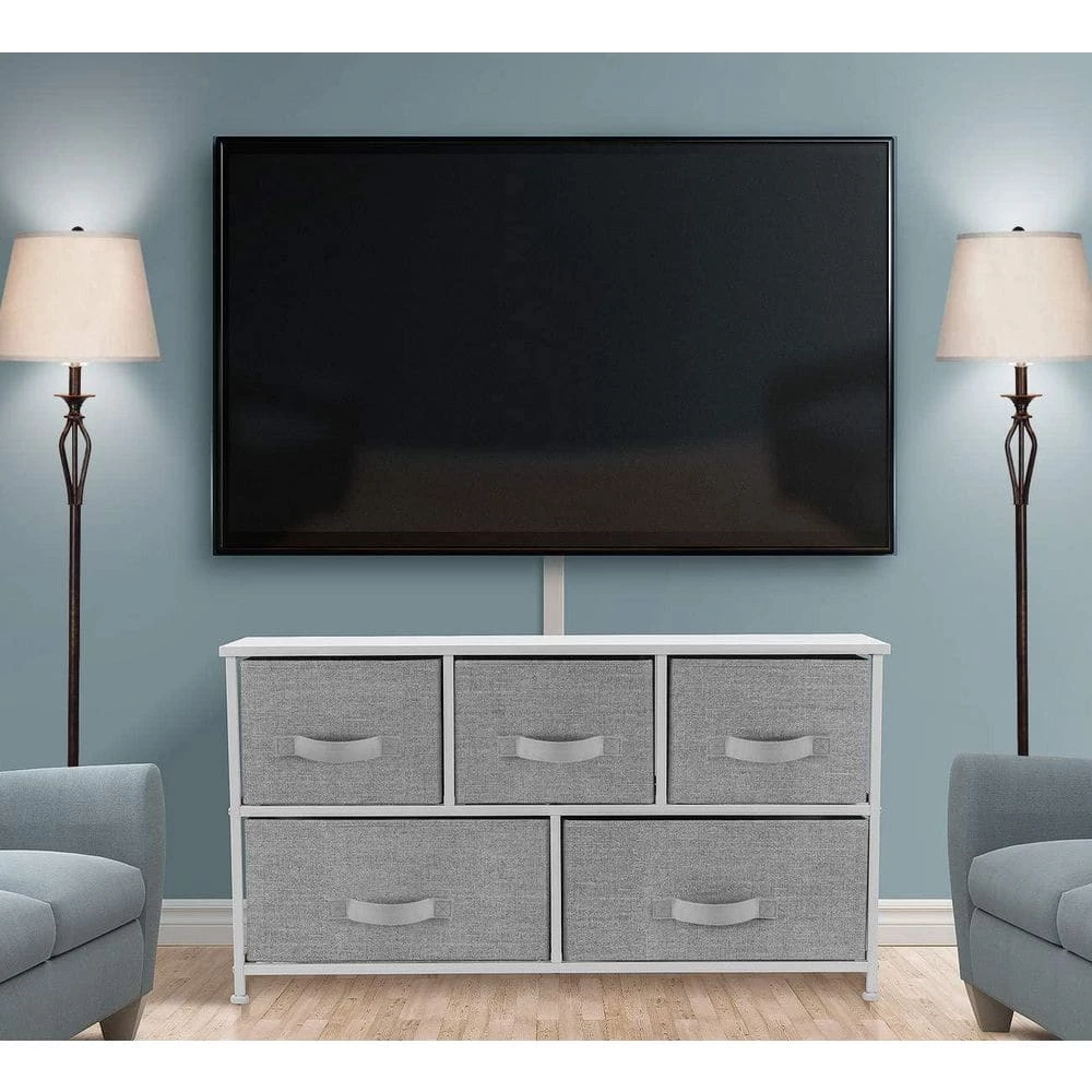 5-Drawer Marble Black Dresser Black Frame Wood Top Easy Pull Fabric Bins 11.87 in. L x 39.5 in. W x 24.62 in. H by Sorbus 11 5-Drawer Marble Black Dresser Black Frame Wood Top Easy Pull Fabric Bins 11.87 in. L x 39.5 in. W x 24.62 in. H by Sorbus - Image 9