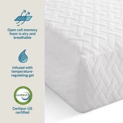 SureCool 8in. Firm Gel Memory Foam Tight Top Full Mattress by Lucid Comfort Collection -Sorbus Sales Store white lucid comfort collection mattresses lucc08ff45mf 1d 1000