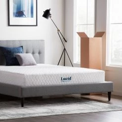 SureCool 8in. Firm Gel Memory Foam Tight Top Full Mattress by Lucid Comfort Collection -Sorbus Sales Store white lucid comfort collection mattresses lucc08ff45mf 4f 1000