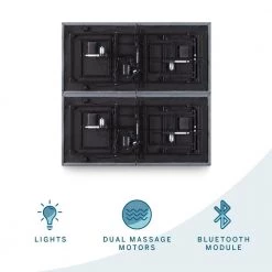 Deluxe Adjustable Bed and 10 in. Plush Gel Memory Foam Split King Mattress Set by Lucid Comfort Collection -Sorbus Sales Store white lucid comfort collection mattresses lucc102kgfl6lp 40 1000