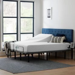 Deluxe Adjustable Bed and 10 in. Plush Gel Memory Foam Split King Mattress Set by Lucid Comfort Collection