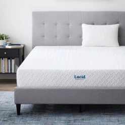 10in. Plush Gel Memory Foam Tight Top Full Mattress by Lucid Comfort Collection -Sorbus Sales Store white lucid comfort collection mattresses lucc10ff30gf 31 1000