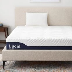 10 in. Queen Gel and Aloe Vera Hybrid Memory Foam Mattress by Lucid Comfort Collection -Sorbus Sales Store white lucid comfort collection mattresses lucc10qq38gh c3 1000