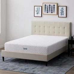 10 in. Queen Gel Memory Foam Mattress - Medium by Lucid Comfort Collection -Sorbus Sales Store white lucid comfort collection mattresses lucc10qq3pmf c3 1000