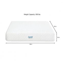10in. Firm Gel Memory Foam Tight Top Queen Mattress by Lucid Comfort Collection -Sorbus Sales Store white lucid comfort collection mattresses lucc10qq45mf 40 1000