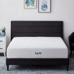 SureCool 12in. Medium-Plush Gel Memory Foam Tight Top King Mattress by Lucid Comfort Collection -Sorbus Sales Store white lucid comfort collection mattresses lucc12kk45gf 31 1000