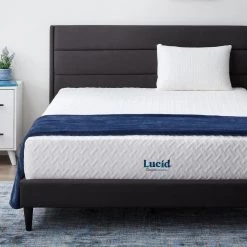 SureCool 12in. Medium-Plush Gel Memory Foam Tight Top King Mattress by Lucid Comfort Collection -Sorbus Sales Store white lucid comfort collection mattresses lucc12kk45gf a0 1000