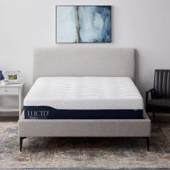 12 in. Medium-Firm Gel and Aloe Vera Hybrid Memory Foam Tight Top Queen Mattress by Lucid Comfort Collection -Sorbus Sales Store white lucid comfort collection mattresses lucc12qq38gh 31 1000