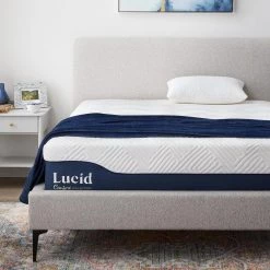 12 in. Medium-Firm Gel and Aloe Vera Hybrid Memory Foam Tight Top Queen Mattress by Lucid Comfort Collection -Sorbus Sales Store white lucid comfort collection mattresses lucc12qq38gh a0 1000