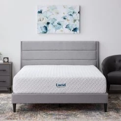 SureCool 12in. Firm Gel Memory Foam Tight Top Queen Mattress by Lucid Comfort Collection 19 SureCool 12in. Firm Gel Memory Foam Tight Top Queen Mattress by Lucid Comfort Collection -Sorbus Sales Store white lucid comfort collection mattresses lucc12qq45mf 1d 1000