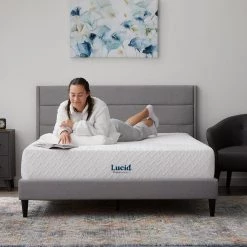 SureCool 12in. Firm Gel Memory Foam Tight Top Queen Mattress by Lucid Comfort Collection 27 SureCool 12in. Firm Gel Memory Foam Tight Top Queen Mattress by Lucid Comfort Collection -Sorbus Sales Store white lucid comfort collection mattresses lucc12qq45mf 31 1000