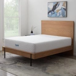 PureFlow 14in. Plush Gel Memory Foam Tight Top Queen Mattress by Lucid Comfort Collection -Sorbus Sales Store white lucid comfort collection mattresses lucc14qq6pmf 4f 1000