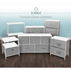 Nighstand 3-Drawer White Dresser 17.75 in. L x 11.87 in. W x 20 in. H by Sorbus -Sorbus Sales Store white sorbus dressers drw 2d wh 4f 1000