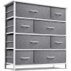8-Drawer White Dresser Steel Frame Wood Top Easy Pull Fabric Bins 11.5 in. L x 34 in. W x 36 in. H by Sorbus -Sorbus Sales Store white sorbus dressers drw 8d wh 64 1000