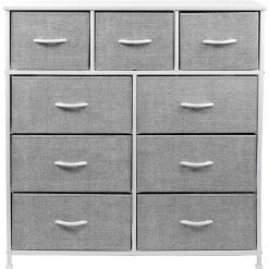 39.5 in. L x 11.5 in. W x 39.5 in. H 9-Drawer White Dresser with Steel Frame Wood Top Easy Pull Fabric Bins by Sorbus -Sorbus Sales Store white sorbus dressers drw 9d wh 4f 1000