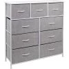 39.5 in. L x 11.5 in. W x 39.5 in. H 9-Drawer White Dresser with Steel Frame Wood Top Easy Pull Fabric Bins by Sorbus -Sorbus Sales Store white sorbus dressers drw 9d wh 64 1000