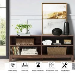 58 in. Wood Entertainment Center TV Stand Fits TV's up to 58 in. with Cable Management by ANGELES HOME -Sorbus Sales Store wood angeles home tv stands hw66 8ck 122bn 1f 1000