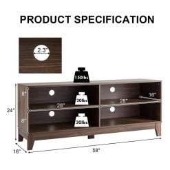 58 in. Wood Entertainment Center TV Stand Fits TV's up to 58 in. with Cable Management by ANGELES HOME -Sorbus Sales Store wood angeles home tv stands hw66 8ck 122bn 4f 1000