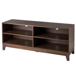 58 in. Walnut Entertainment Center TV Stand Fits TV's up to 58 in. with Cable Management by ANGELES HOME